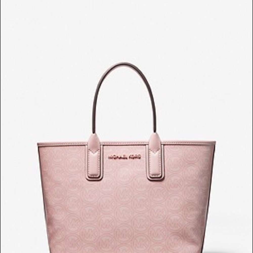 Michael Michael Kors Jodie Small Logo Jacquard Tote Bag - Powder Blush - Picture 2 of 5